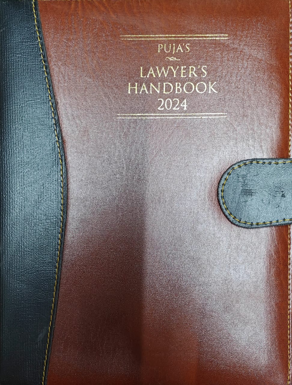 Puja Lawyer Handbook 2024 - Golden Executive Big Size with Button