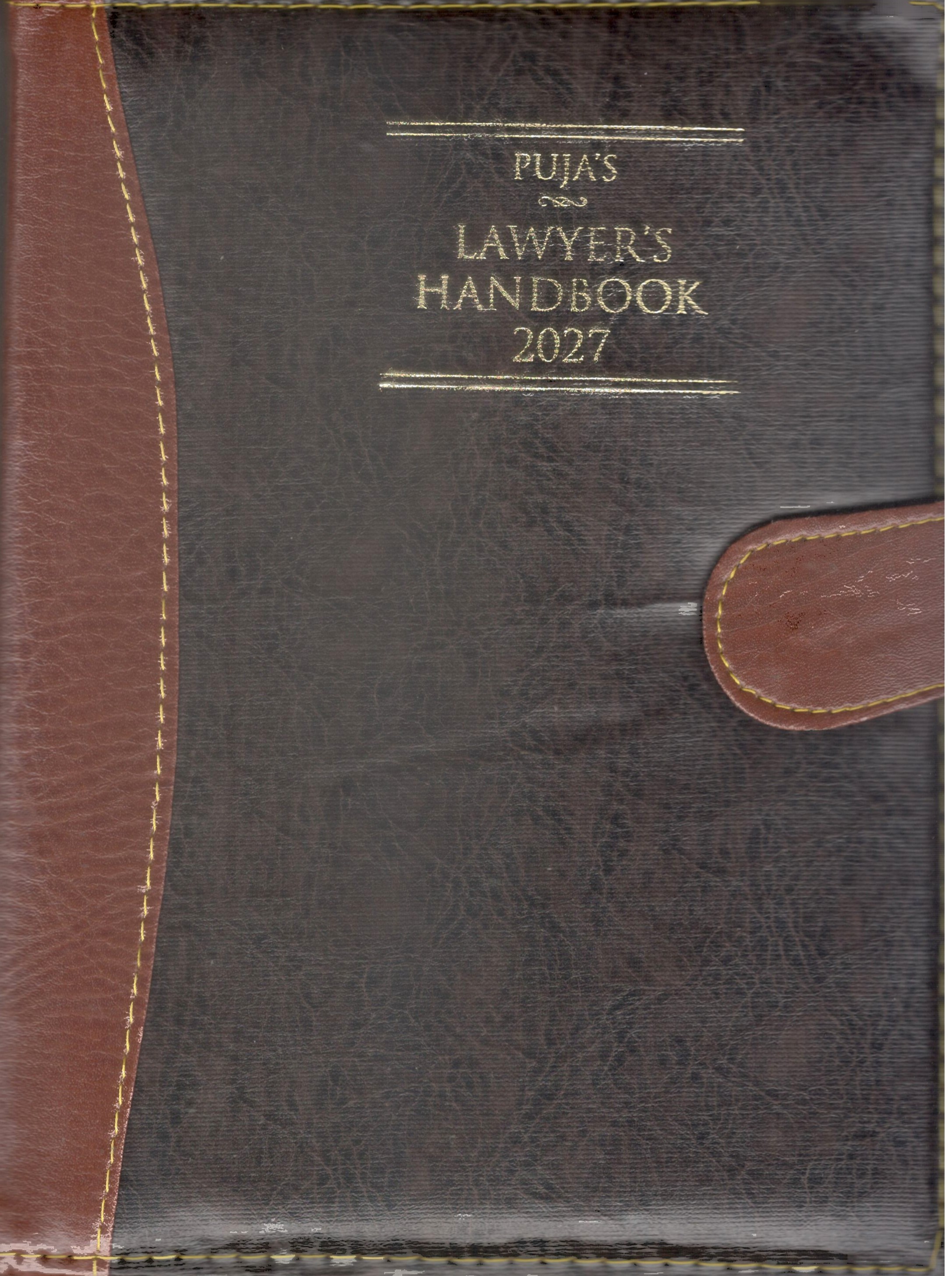 Puja Lawyers Handbook 2027 - Brown Black Executive Big Size with Button