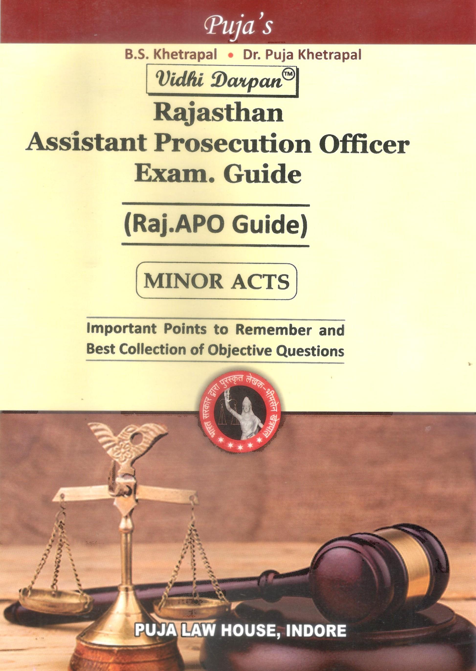 Vidhi Darpan - Rajasthan Assistant Prosecution Officer Exam. Guide (Raj.APO Guide) MINOR ACTS